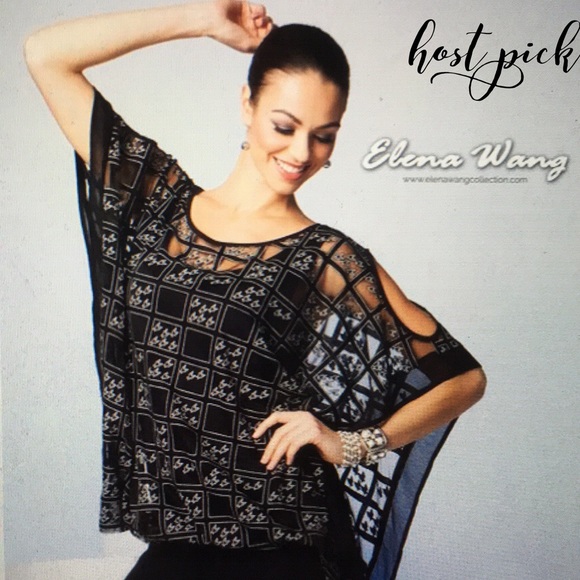Elena Wang Tops - ELENA WANG SHEER HANDKERCHIEF BLOUSE w CUTOUTS